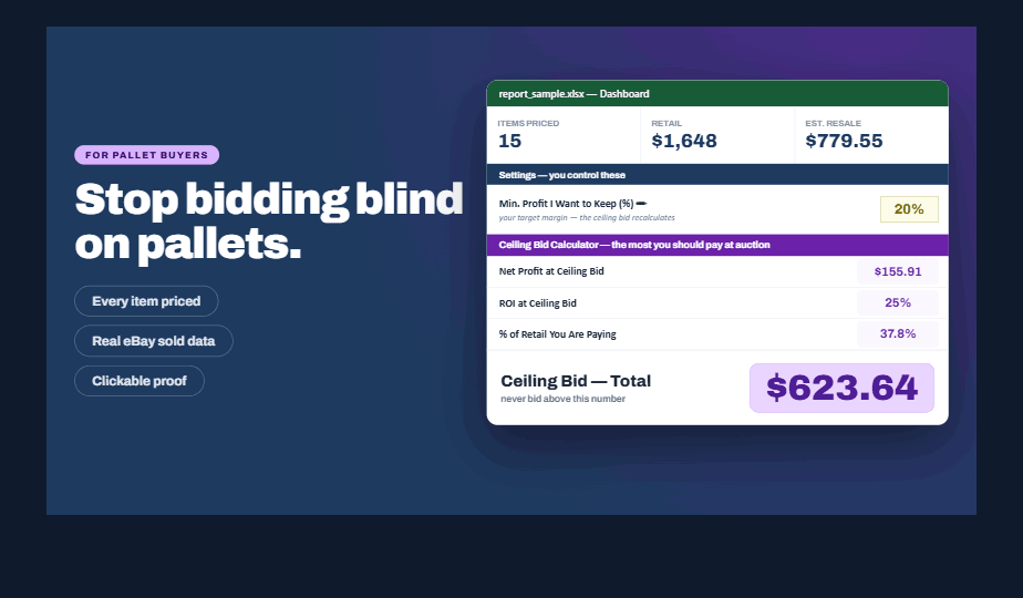 Stop bidding blind on pallets — click to play